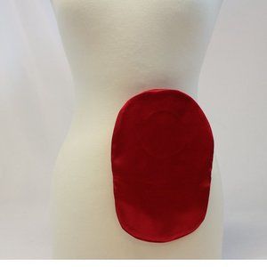 Drainable OR Closed 2 1/4" - 2 3/4" Red Satin Ostomy Bag Cover Stoma Colostomy P